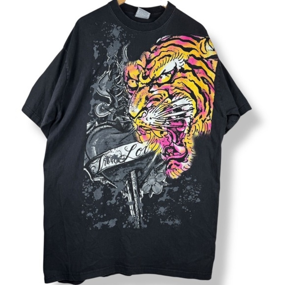 Pro Power Big Tall Tiger True Love Graphic Shirt Size 3XL Punk‎ Edgy Grunge Y2K